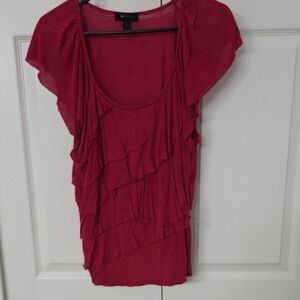 AB Studio Vibrant Red Layered Blouse